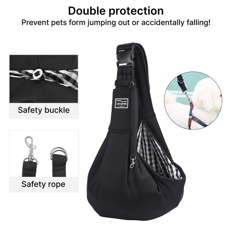 Dog & Cat Sling for Small and Medium Pets up to 16.5Lbs with Adjustable Padded Shoulder Breathable Portable Carrier for outside Travel Shopping Animal