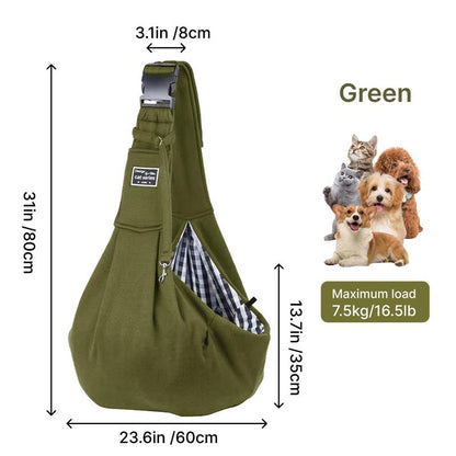 Dog & Cat Sling for Small and Medium Pets up to 16.5Lbs with Adjustable Padded Shoulder Breathable Portable Carrier for outside Travel Shopping Animal
