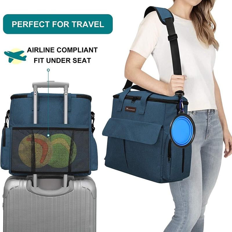Modoker Ultimate Dog and Cat Travel Bag - Airline-Approved Pet Travel Set with Dog Tote Bag, Water-Resistant Placemat, and 2 Pet Silicone Bowls