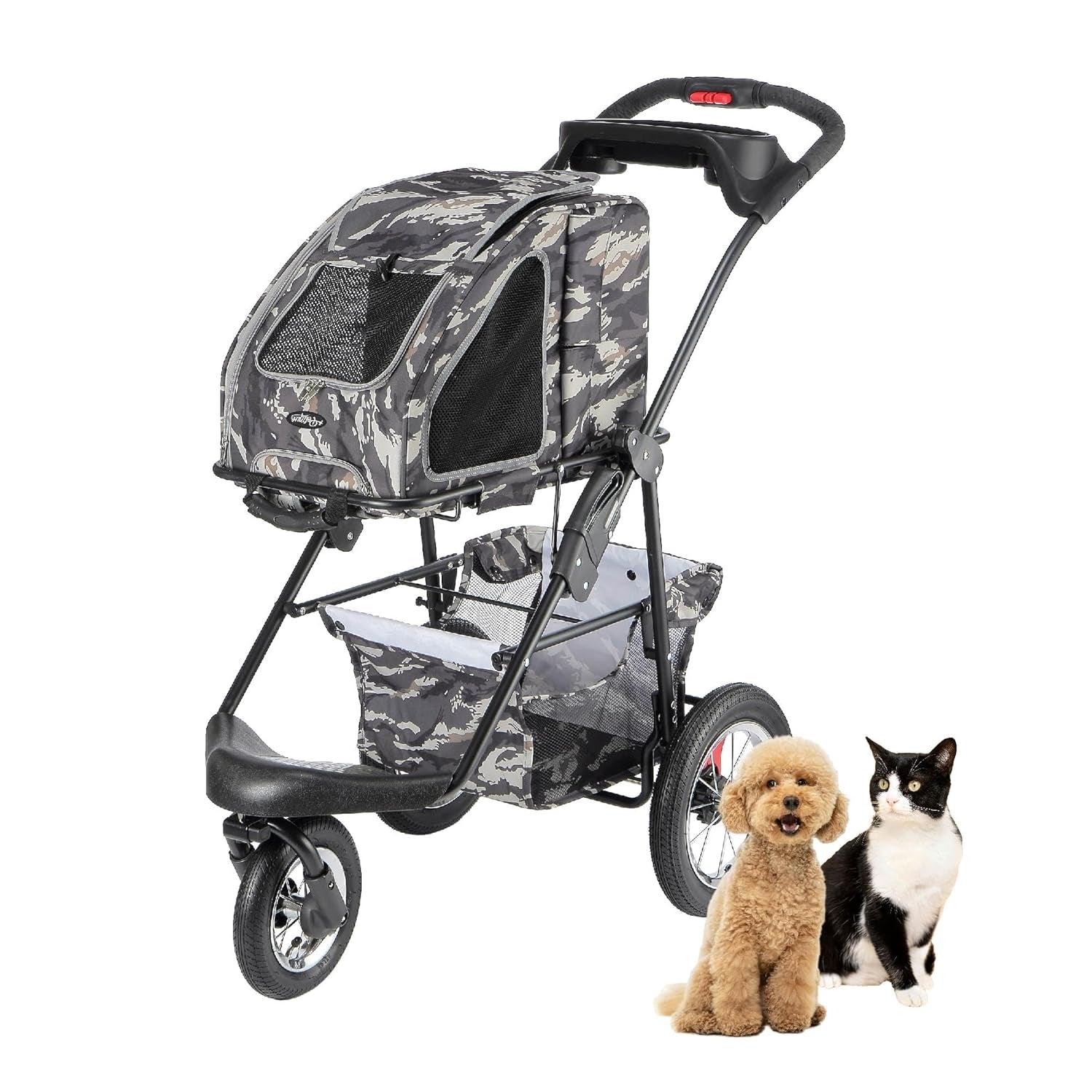 5-In-1 Complete Travel System with PET Carrier and PET Stroller - Pink Camo (Army Camo)