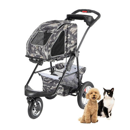 5-In-1 Complete Travel System with PET Carrier and PET Stroller - Pink Camo (Army Camo)
