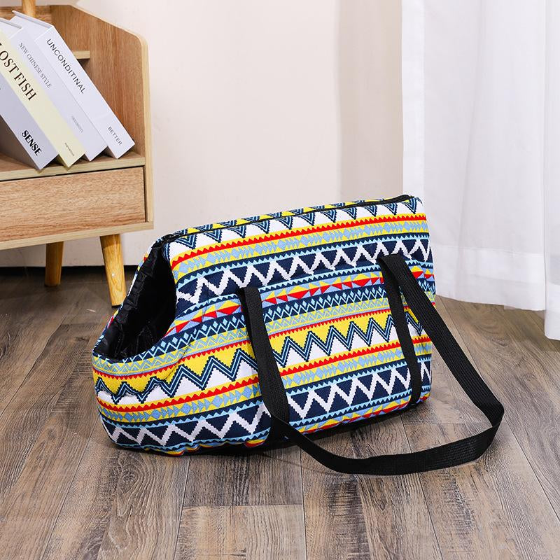 Portable and Washable Cat Bag Multicolor Shoulder Bag with Zipper for Small to Medium Cats Detachable for Bathroom Outings
