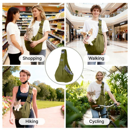 Dog & Cat Sling for Small and Medium Pets up to 16.5Lbs with Adjustable Padded Shoulder Breathable Portable Carrier for outside Travel Shopping Animal