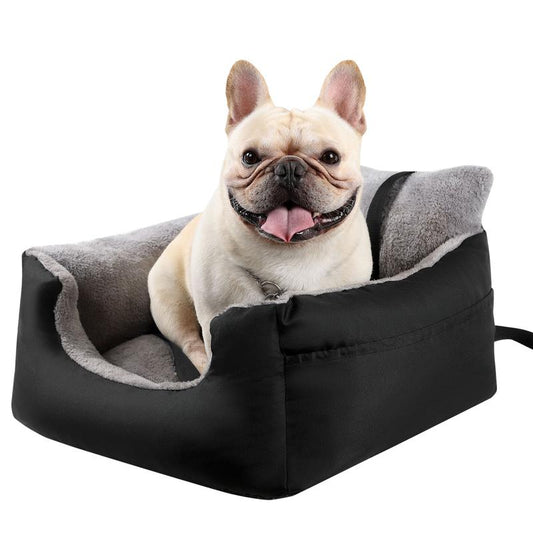 Downluxe Dog Car Seat for Small Dogs, Fully Detachable & Machine Washable Dog Booster Car Seat with Storage Pockets, Dog Accessories, Waterproof Dog Travel Carrier Bed up to 25Lbs, Dark Grey