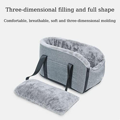 Portable Pet Car Seat for Small Dogs and Cats - Travel Safety Carrier with Central Control, Transport Bed, and Protection