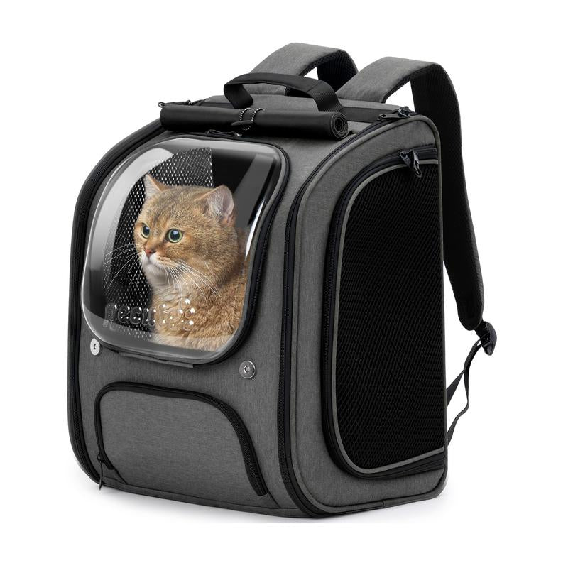 Pecute Cat Backpack Carrier Large Space Bubble Design for Travel Green Gray Khaki Ideal for Cat Lovers