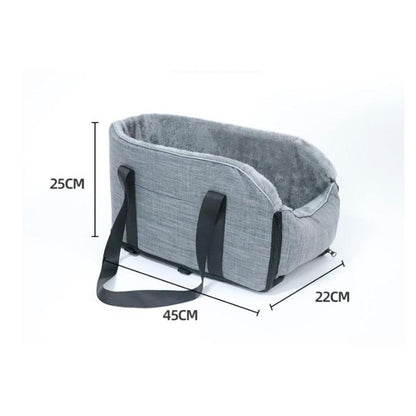 Portable Pet Car Seat for Small Dogs and Cats - Travel Safety Carrier with Central Control, Transport Bed, and Protection
