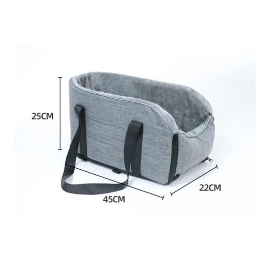 Portable Pet Car Seat for Small Dogs and Cats - Travel Safety Carrier with Central Control, Transport Bed, and Protection