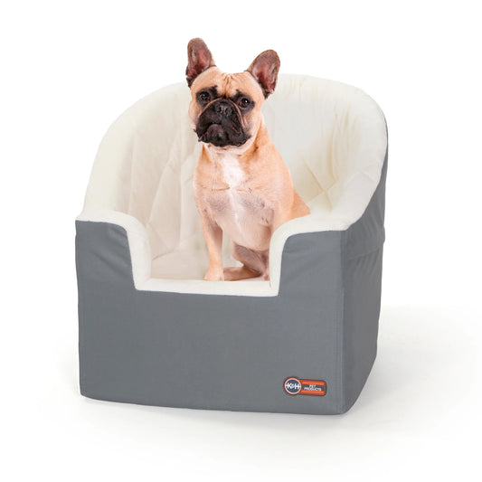 Bucket Booster Dog Car Seat Knockdown Gray/Cream Small