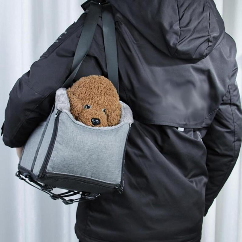 Portable Pet Car Seat for Small Dogs and Cats - Travel Safety Carrier with Central Control, Transport Bed, and Protection