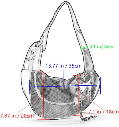Pet Sling Carrier for Small Dogs Cats Breathable Mesh Travelling Hands-Free Puppy Backpack(Fits Approximately 3 Lbs to 6 Lb Pets)(Rose Red)