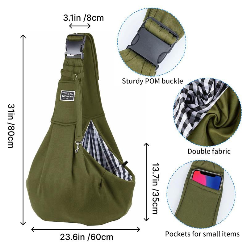 Dog & Cat Sling for Small and Medium Pets up to 16.5Lbs with Adjustable Padded Shoulder Breathable Portable Carrier for outside Travel Shopping Animal