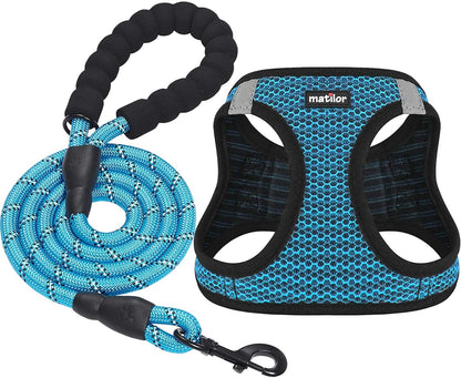 Dog Harness Step-In Breathable Puppy Cat Dog Vest Harnesses for Small Medium Dogs Blue