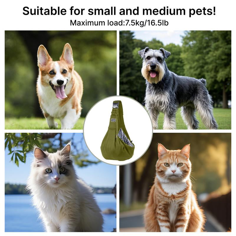 Dog & Cat Sling for Small and Medium Pets up to 16.5Lbs with Adjustable Padded Shoulder Breathable Portable Carrier for outside Travel Shopping Animal