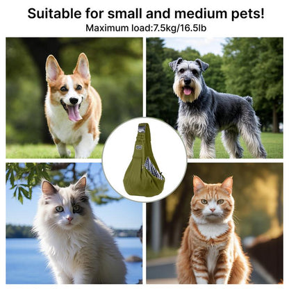 Dog & Cat Sling for Small and Medium Pets up to 16.5Lbs with Adjustable Padded Shoulder Breathable Portable Carrier for outside Travel Shopping Animal