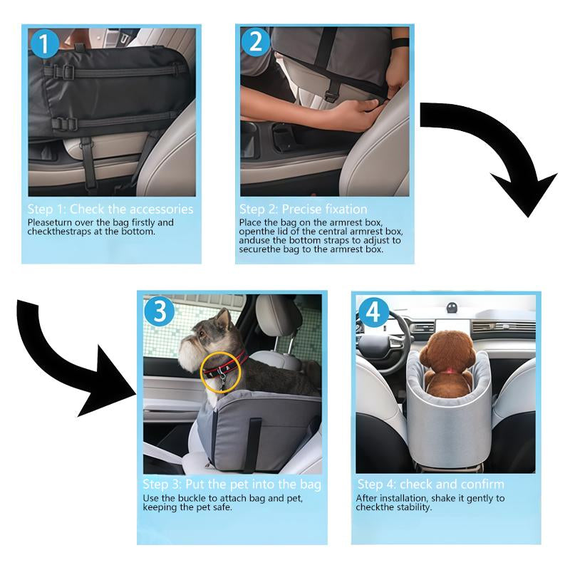 Pet Car Carrier Bag, Portable Travel Nest for Cats and Dogs, Fixable and Safe Pet Bag Edit Share