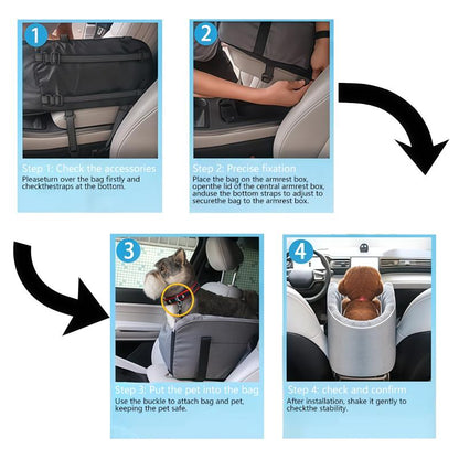 Pet Car Carrier Bag, Portable Travel Nest for Cats and Dogs, Fixable and Safe Pet Bag Edit Share