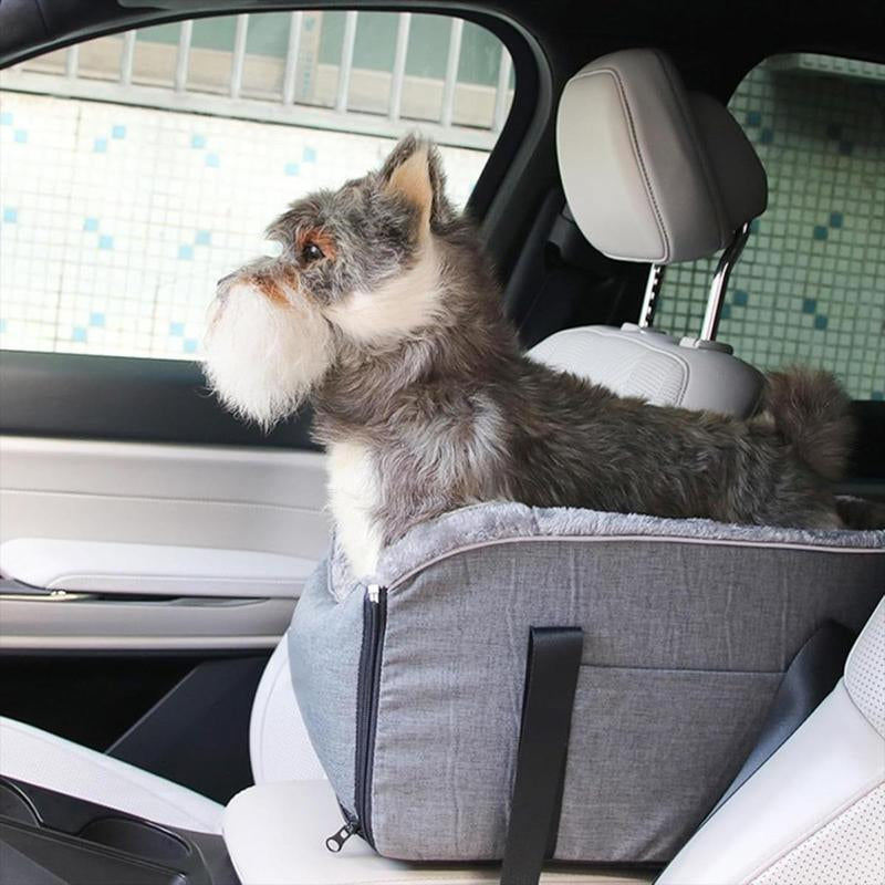 Portable Pet Car Seat for Small Dogs and Cats - Travel Safety Carrier with Central Control, Transport Bed, and Protection