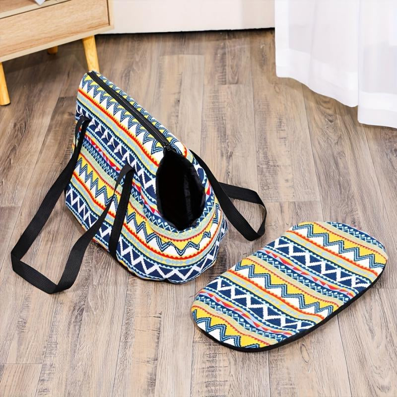 Portable and Washable Cat Bag Multicolor Shoulder Bag with Zipper for Small to Medium Cats Detachable for Bathroom Outings