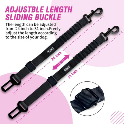 Dog Seat Belt,3 Piece Set Retractable Dog Car Adjustable Seatbelts for Vehicle Nylon Pet Safety Heavy Duty & Elastic & Durable Car Harness for Dogs